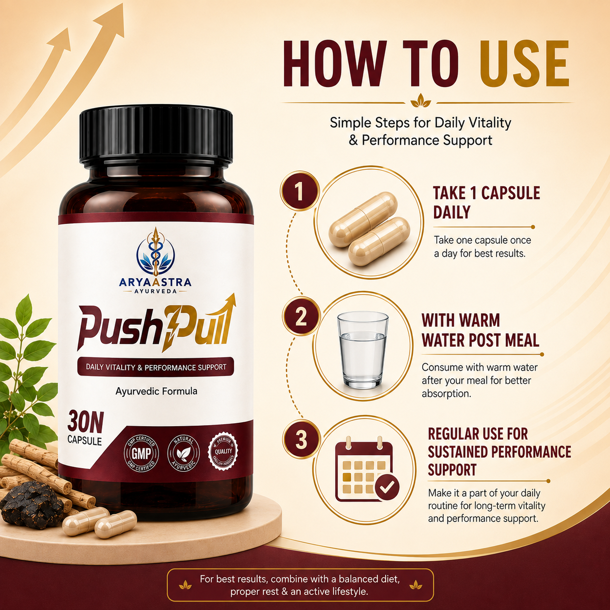 PushPull Ayurvedic Supplement for Women – Daily Vitality & Performance Support 4 PushPull Ayurvedic Supplement for Women – Daily Vitality & Performance Support - Image 4